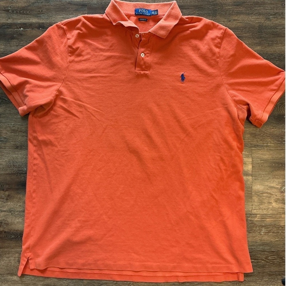 Polo Ralph Lauren Mens XXL Orange Classic Fit Short Sleeve Pique Polo Shirt SS